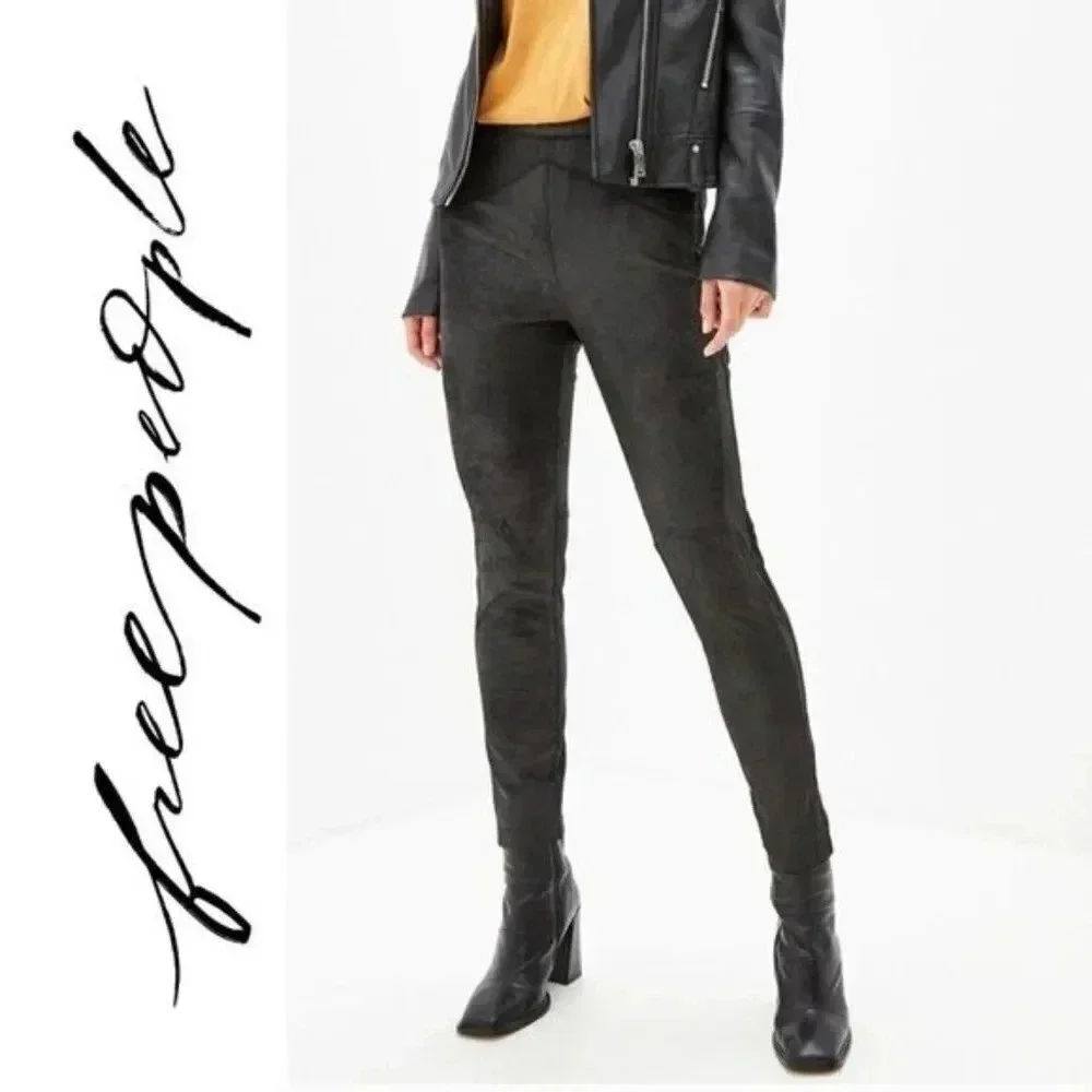 Free People Midnight Vegan Suede Black Leggings - Picture 10 of 11